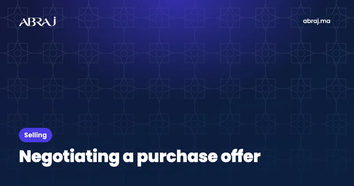 Receiving and negotiating a purchase offer when selling in Morocco